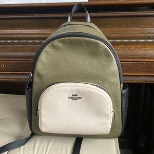 Coach Court Olive Green Genuine Leather Backpack